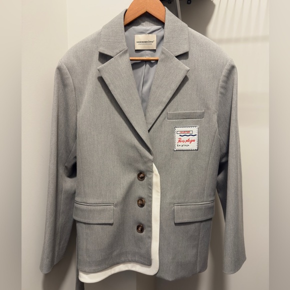 MAISON KITSUNE Jackets & Blazers - Gray Blazer with Button Accents